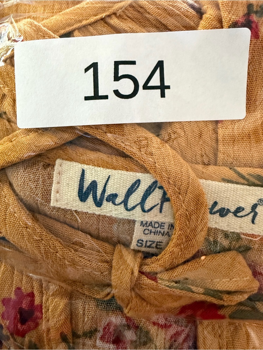 Wallflower Mustard Floral Tie-Front Peasant Blouse - Picture 11 of 11